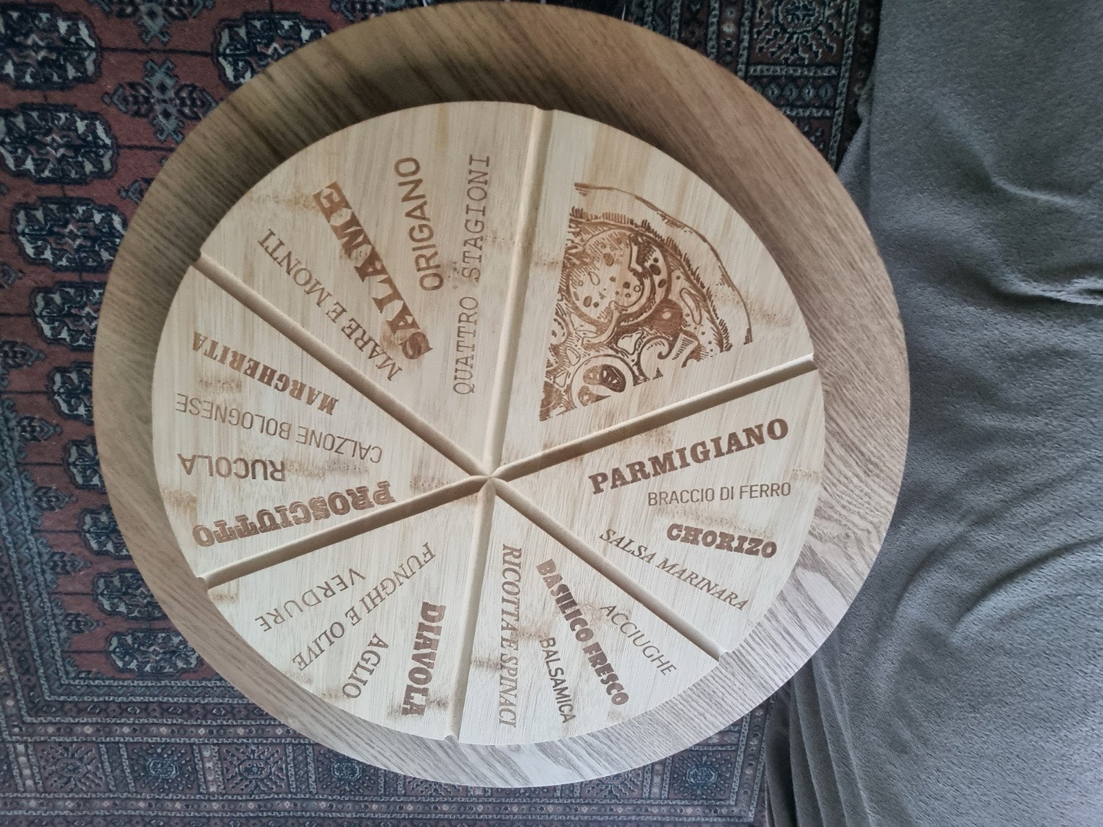 Houten Pizzaplaat / Serveerplank - 35 cm diameter, Ophalen, Hout, Snij-/serveerplank, Zo goed als nieuw