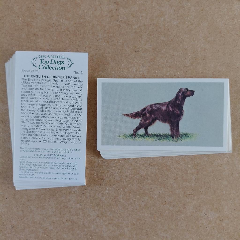 Top Dogs Collection compl. set 25 cigar cards honden 1979, Ophalen, Zo goed als nieuw