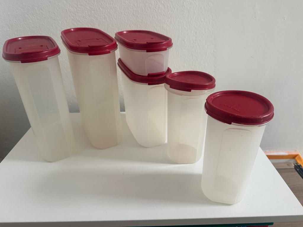 Tupperware ruimtespaarders rood, Ophalen of Verzenden, Zo goed als nieuw, Rood