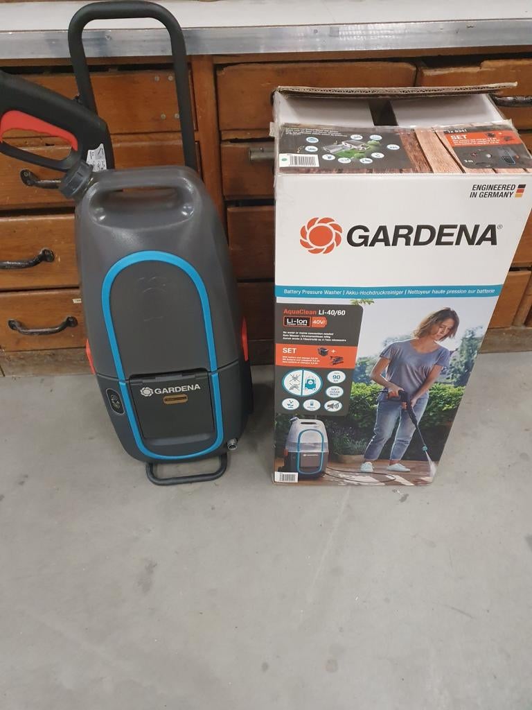 Gardena Accu Hogedrukreiniger AquaClean Li-40/60, Tuin en Terras, Hogedrukreinigers, Accu, Gardena Manufacturing GmbH, Ophalen of Verzenden