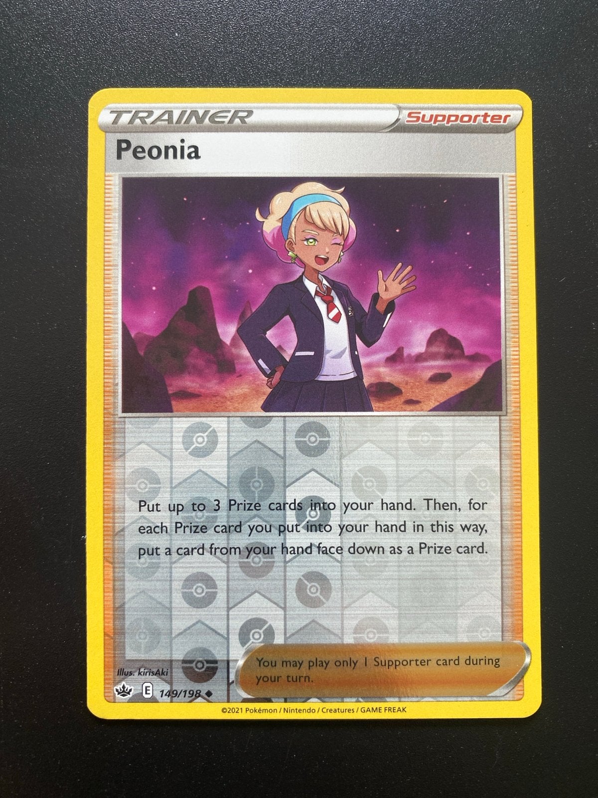 Peonia 149/198 Reverse Holo Pokémon Chilling Reign, Ophalen of Verzenden, Zo goed als nieuw, Losse kaart, Foil