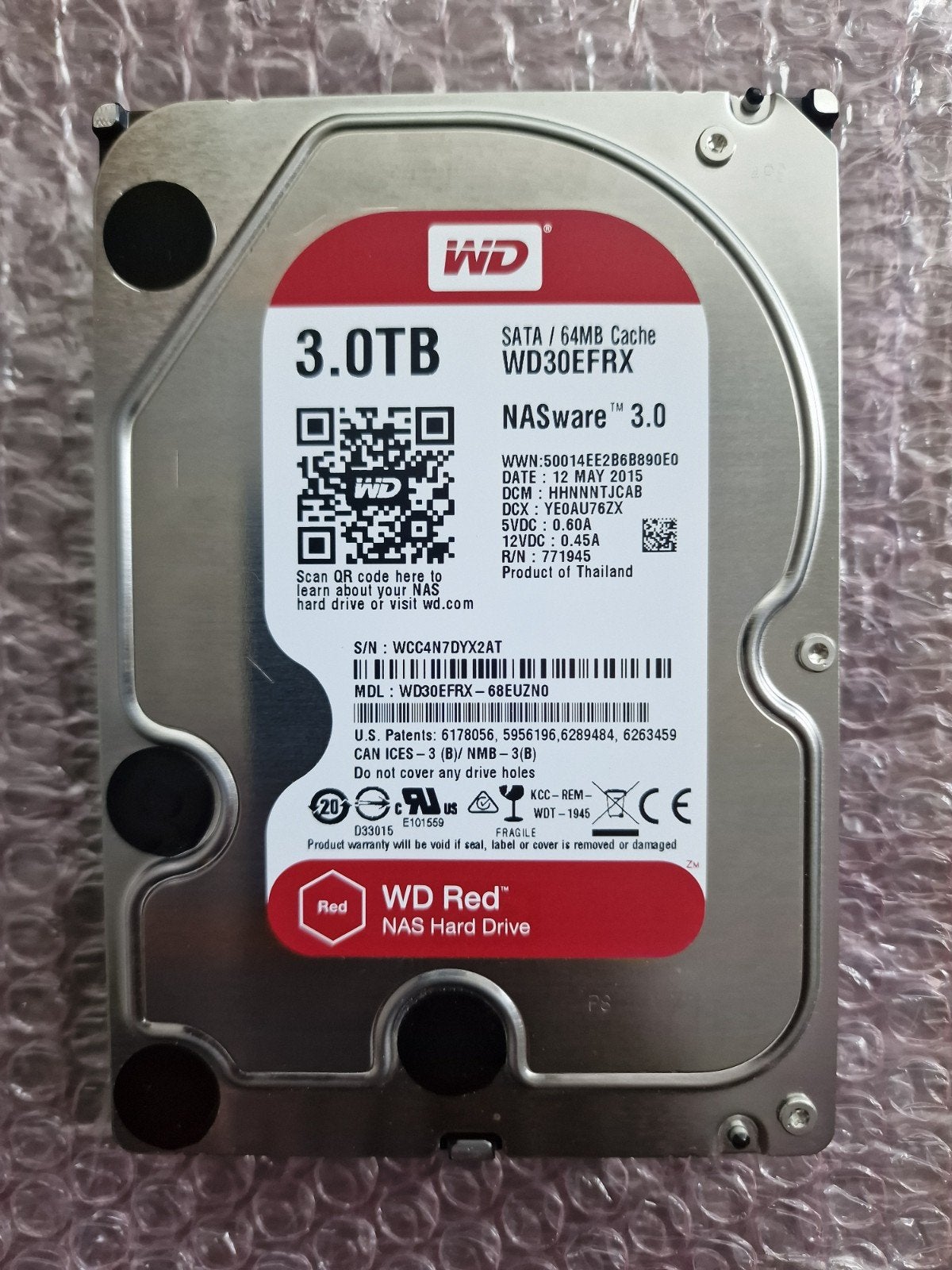 WD Red 3TB HDD voor NAS of Desktop, Computers en Software, Harde schijven, Intern, Gebruikt, Server, Ophalen of Verzenden