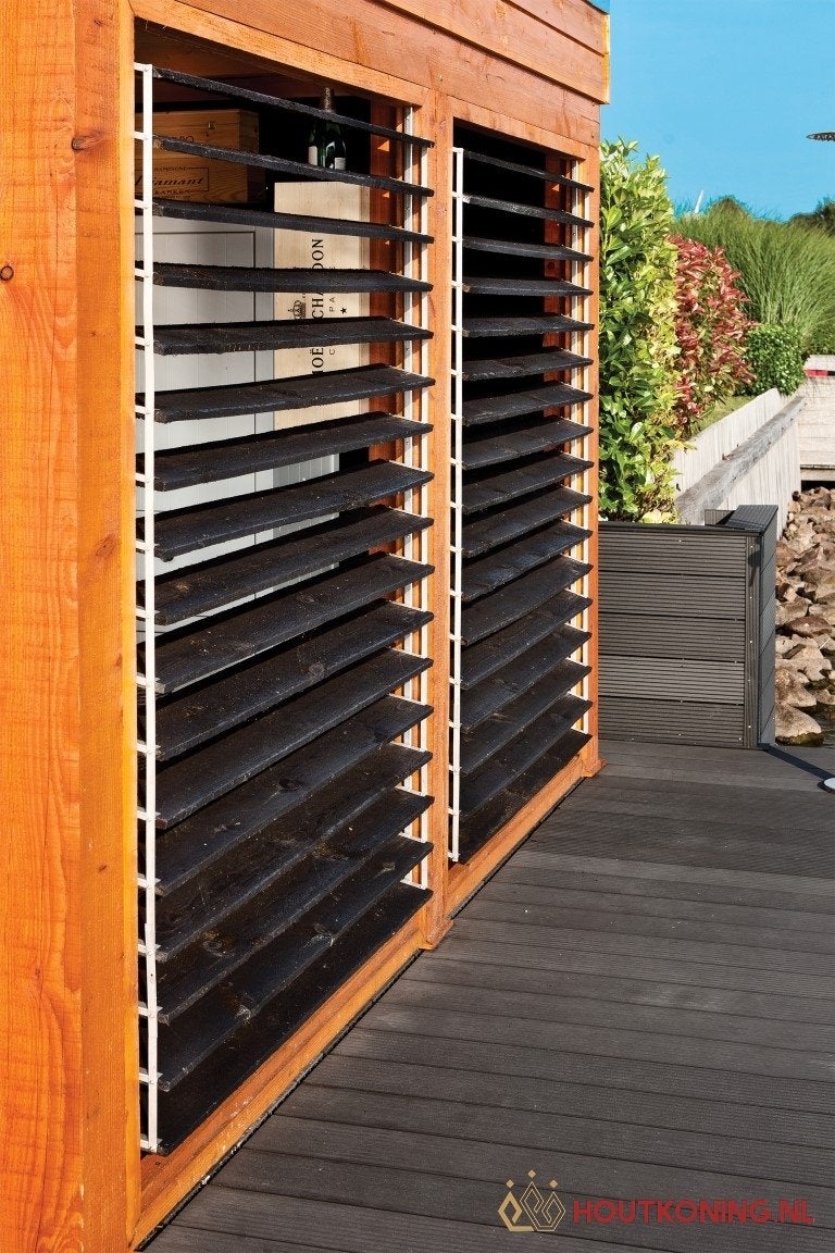 Houten jaloezieën shutters 50cm gecoat zwart, Tuin en Terras, Overige typen, Nieuw, Ophalen of Verzenden, Minder dan 250 cm