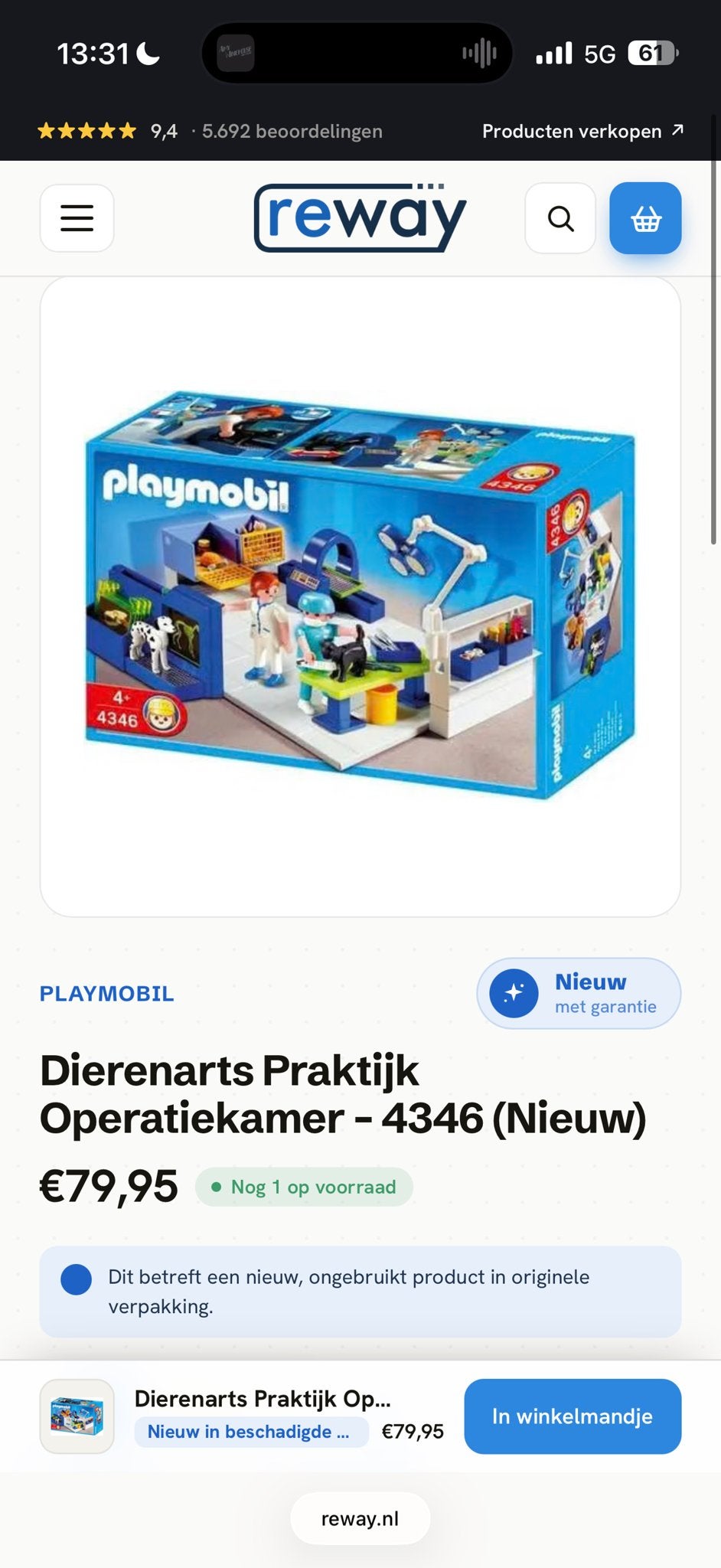Playmobil Dierenarts Praktijk Operatiekamer - Set 4346, Gebouw, Complete set, Nieuw, Ophalen of Verzenden