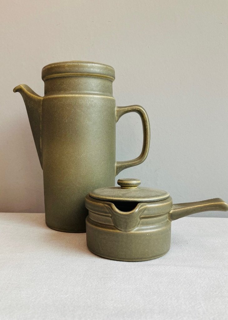 Wedgwood Greenwood seventies koffiepot kan groengrijs nieuw, Antiek en Kunst, Ophalen of Verzenden