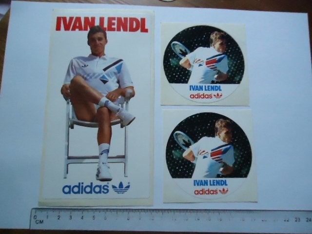 sticker Jaren 70 80 IVAN LENDL Tennis Legende ADIDAS origina, Verzenden, Zo goed als nieuw
