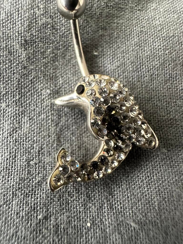 Mooie zware echt zilveren navelpiercing. Kort gebruikt., Ophalen of Verzenden, Zo goed als nieuw, Zilver, Navelpiercing