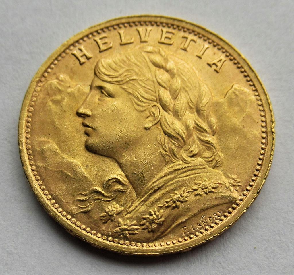 Zwitserland , 20 francs, 1947 b, Verzenden, Overige landen, Goud