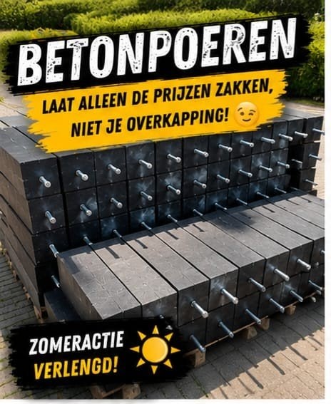Betonpoeren 15x15x60 vanaf €9,-, Ophalen, 1 tot 2 meter, Minder dan 3 meter, Nieuw