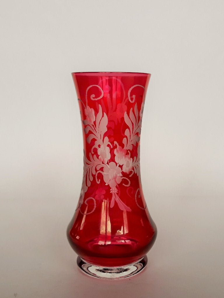 Vaas Geslepen Kristal Bohemen, Ophalen of Verzenden