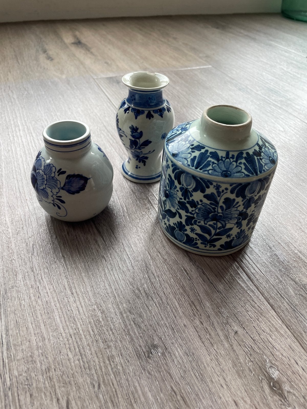 Set van 3 Delfts blauwe vazen, Antiek en Kunst, Antiek | Keramiek en Aardewerk, Ophalen of Verzenden