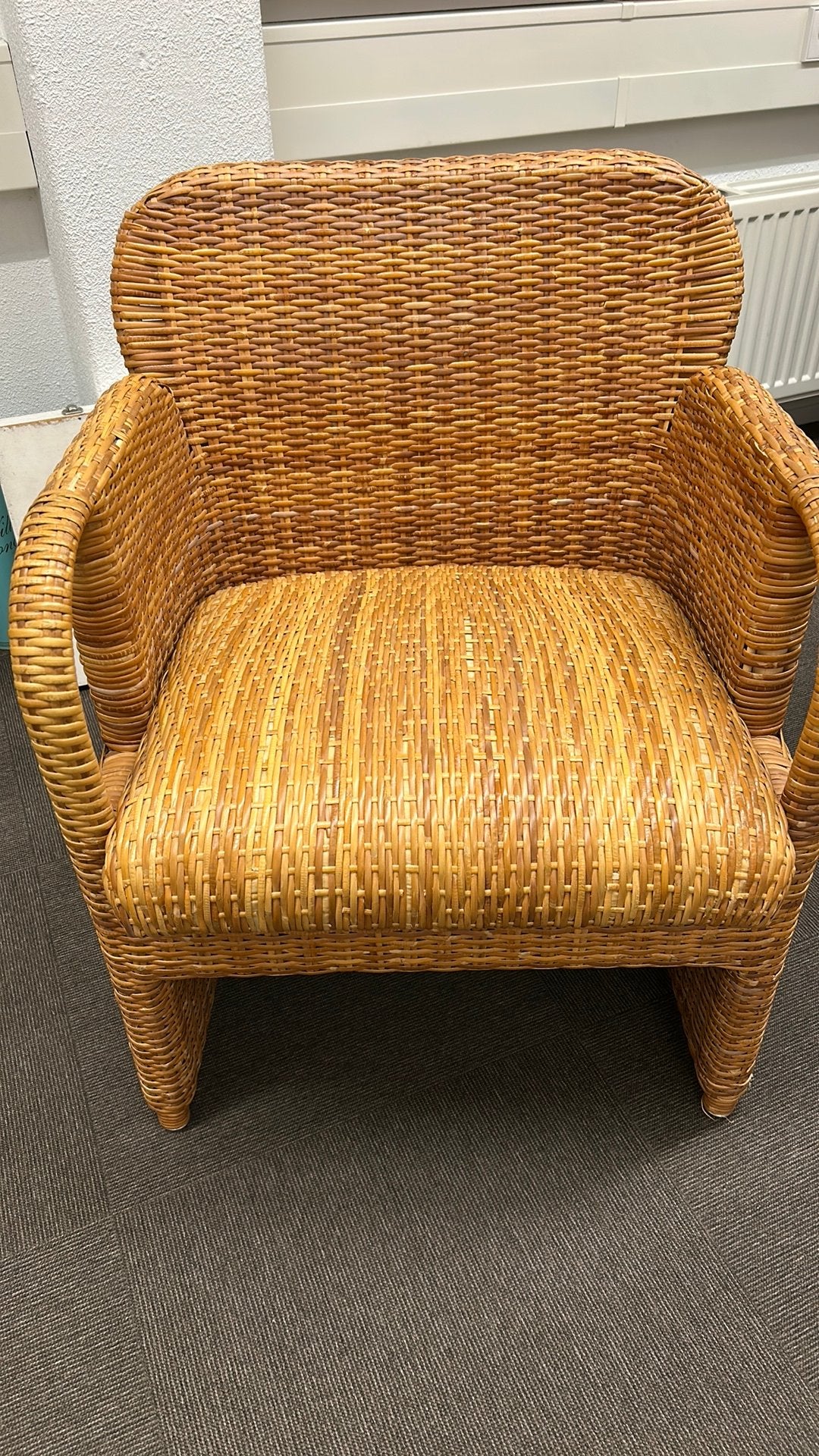 Rieten rotan stoeltje, Huis en Inrichting, Fauteuils, Ophalen, Gebruikt, Minder dan 75 cm, Modern klassiek