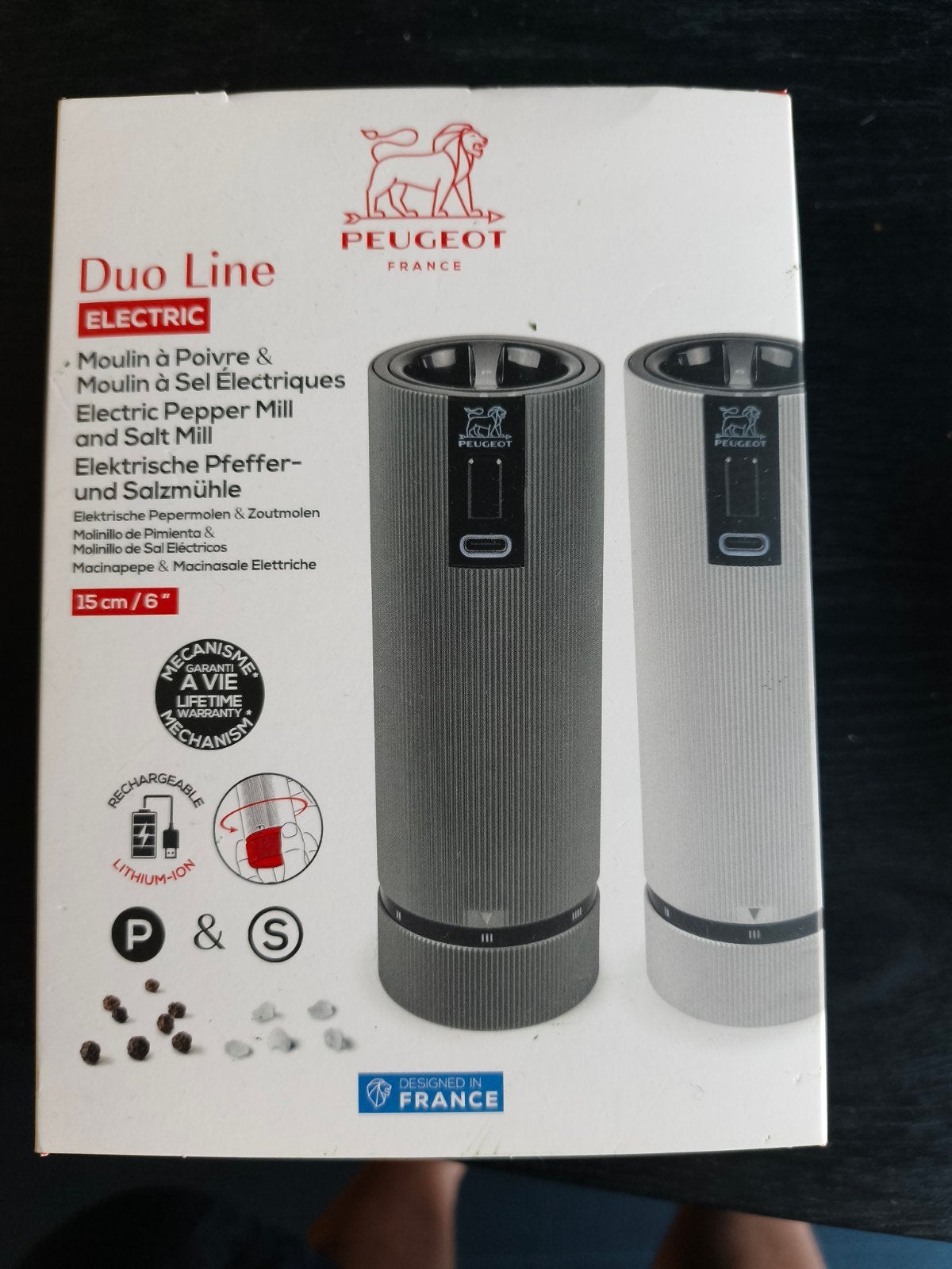 Peugeot Duo Line Elektrische Peper- en Zoutmolen Set, Huis en Inrichting, Keuken | Keukenbenodigdheden, Overige typen, Nieuw, Ophalen of Verzenden