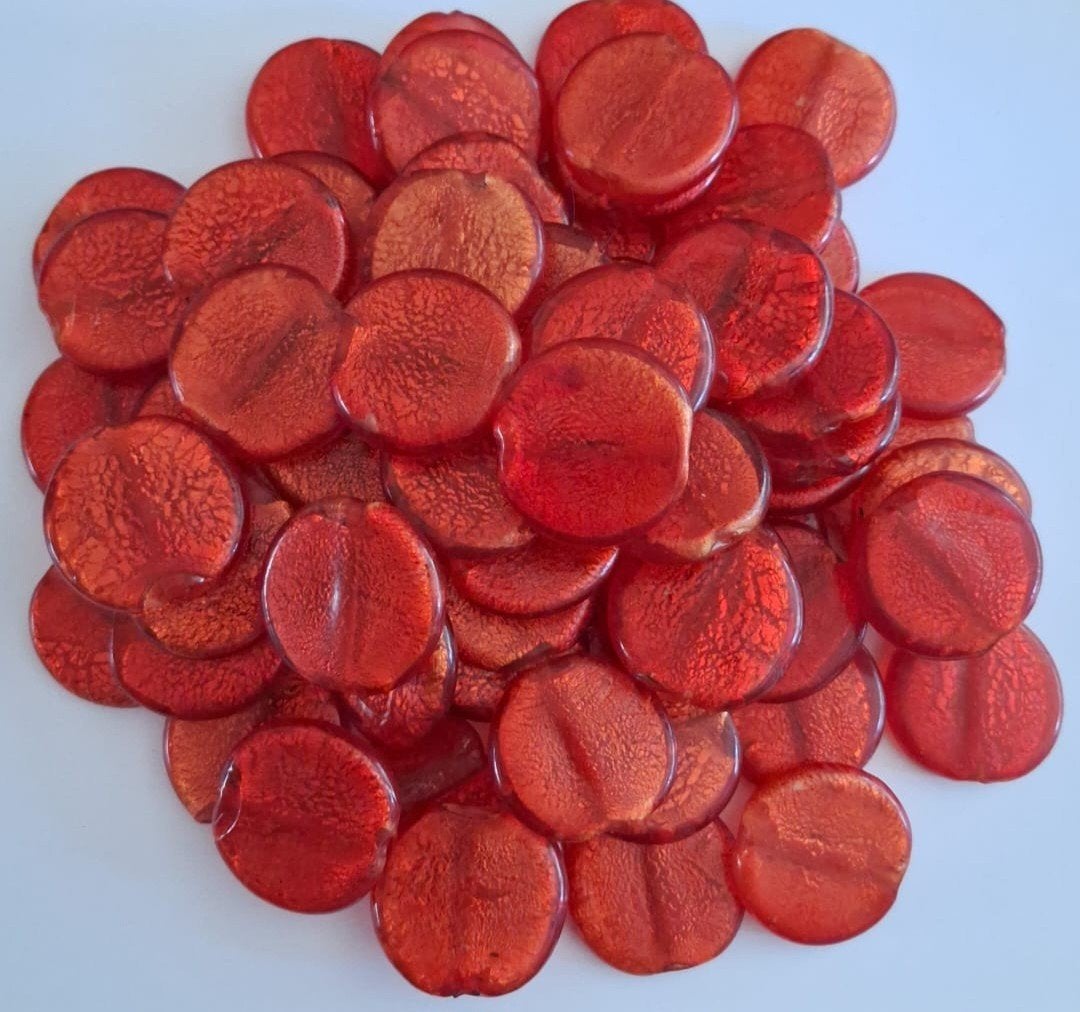 Partij 1 kilo grote silverfoil ronde glaskralen 30 mm 9, Verzenden, Nieuw, Kraal