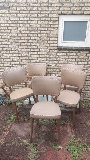 5 Vintage Mid-Century Eetkamerstoelen  - Stevens, Ophalen