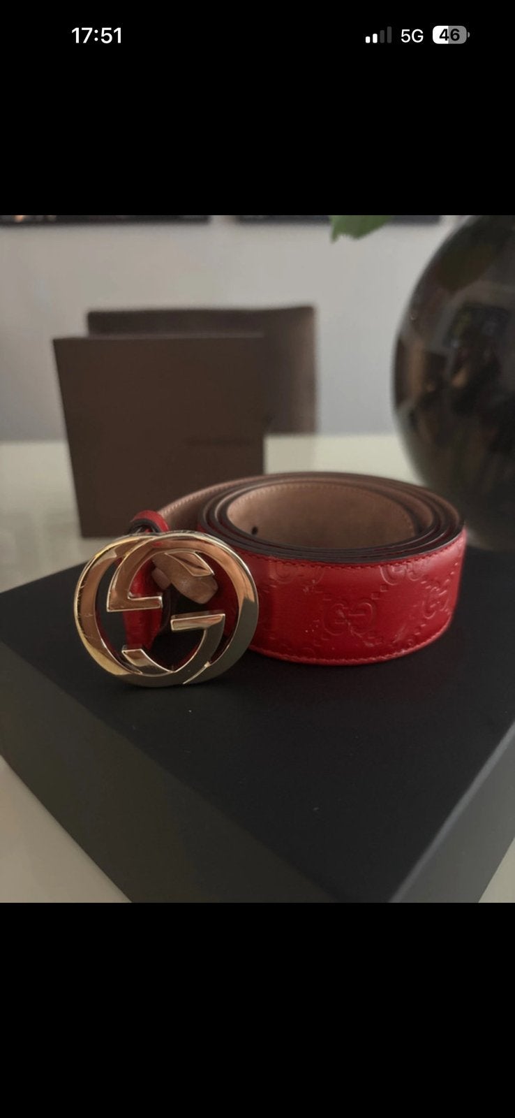 Gucci riem rood 105cm, Kleding | Dames, Riemen en Ceinturen, Ophalen, Zo goed als nieuw, Rood, 100 cm of meer