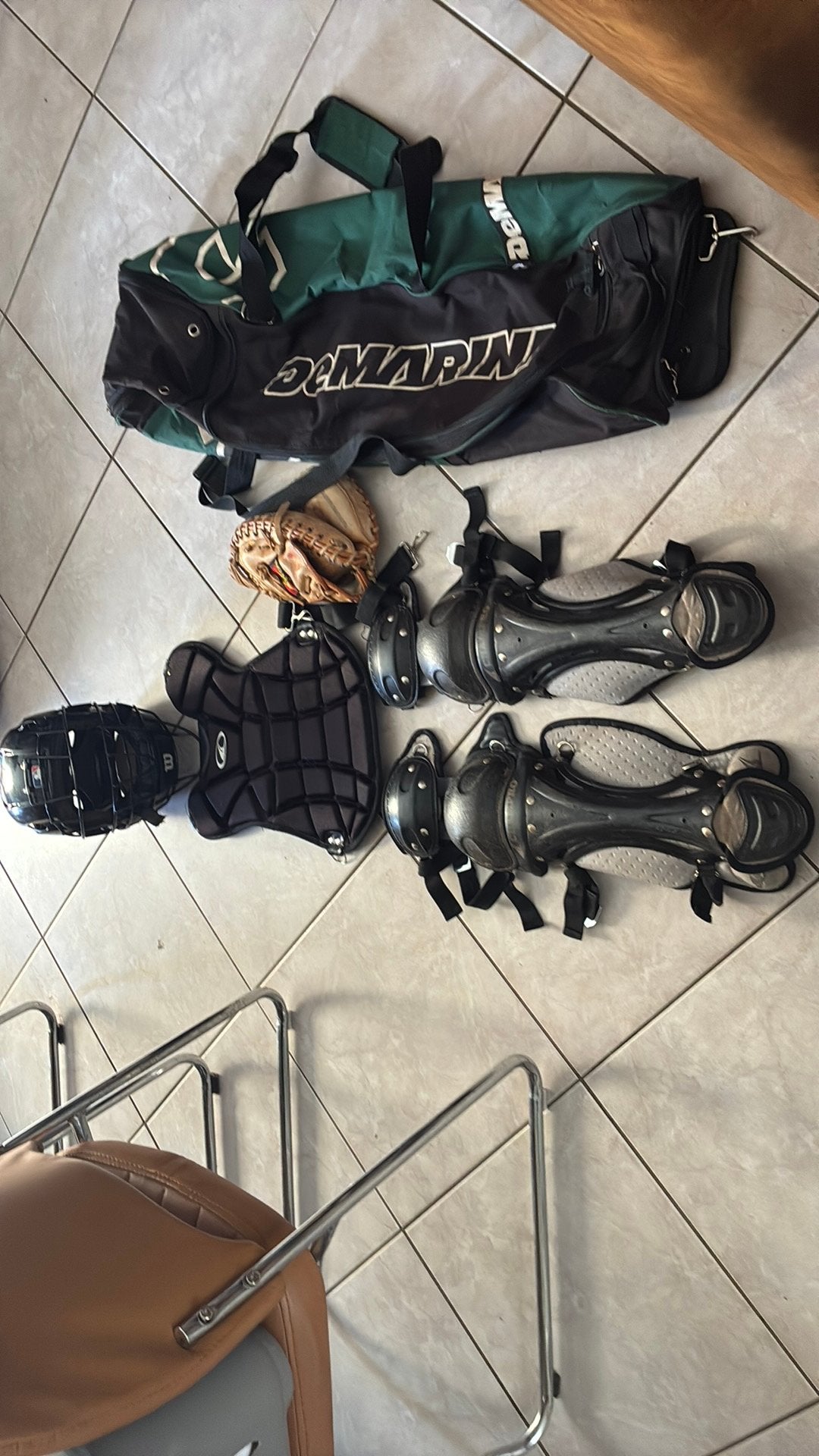 Catherpak zwart kindermaat m, Sport en Fitness, Honkbal en Softbal, Ophalen of Verzenden, Gebruikt, Honkbal, Overige typen