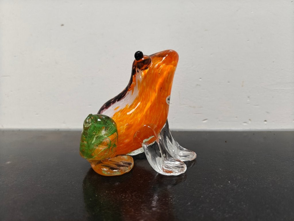 Kisslinger Kristall glas kikker oranje, Ophalen of Verzenden