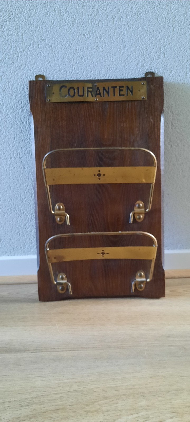 Brocante houten tijdschrifthouder 'Couranten', Ophalen of Verzenden