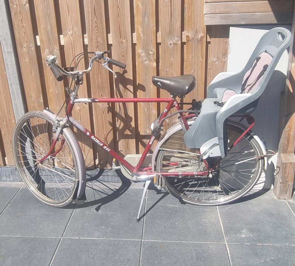Gazelle fiets met kinderzitje, Ophalen, Gebruikt, Velgrem, Versnellingen