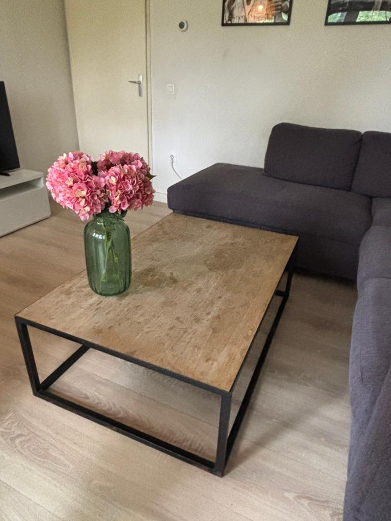 Industriele salontafel, Huis en Inrichting, Tafels | Salontafels, Ophalen, Gebruikt, 100 tot 150 cm, 50 tot 100 cm