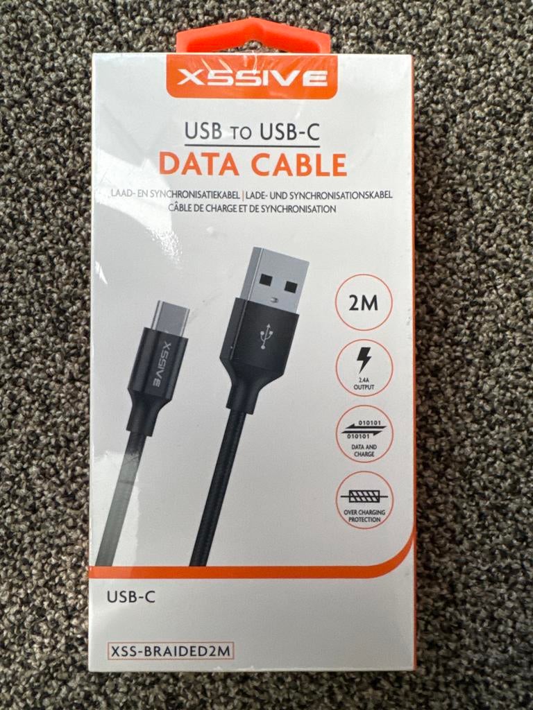 XSSIVE USB naar USB-C datakabel - 2 meter - Nieuw, Ophalen, Nieuw