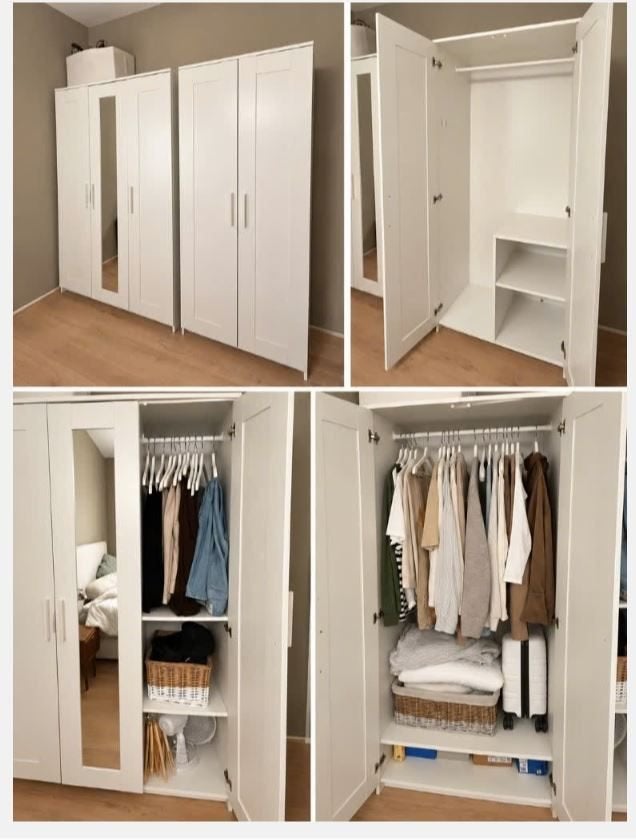 Twee IKEA BRIMNES KLEDINGKASTEN €75 en €105, Gebruikt, 100 tot 150 cm, Eikenhout, IKEA brimnes