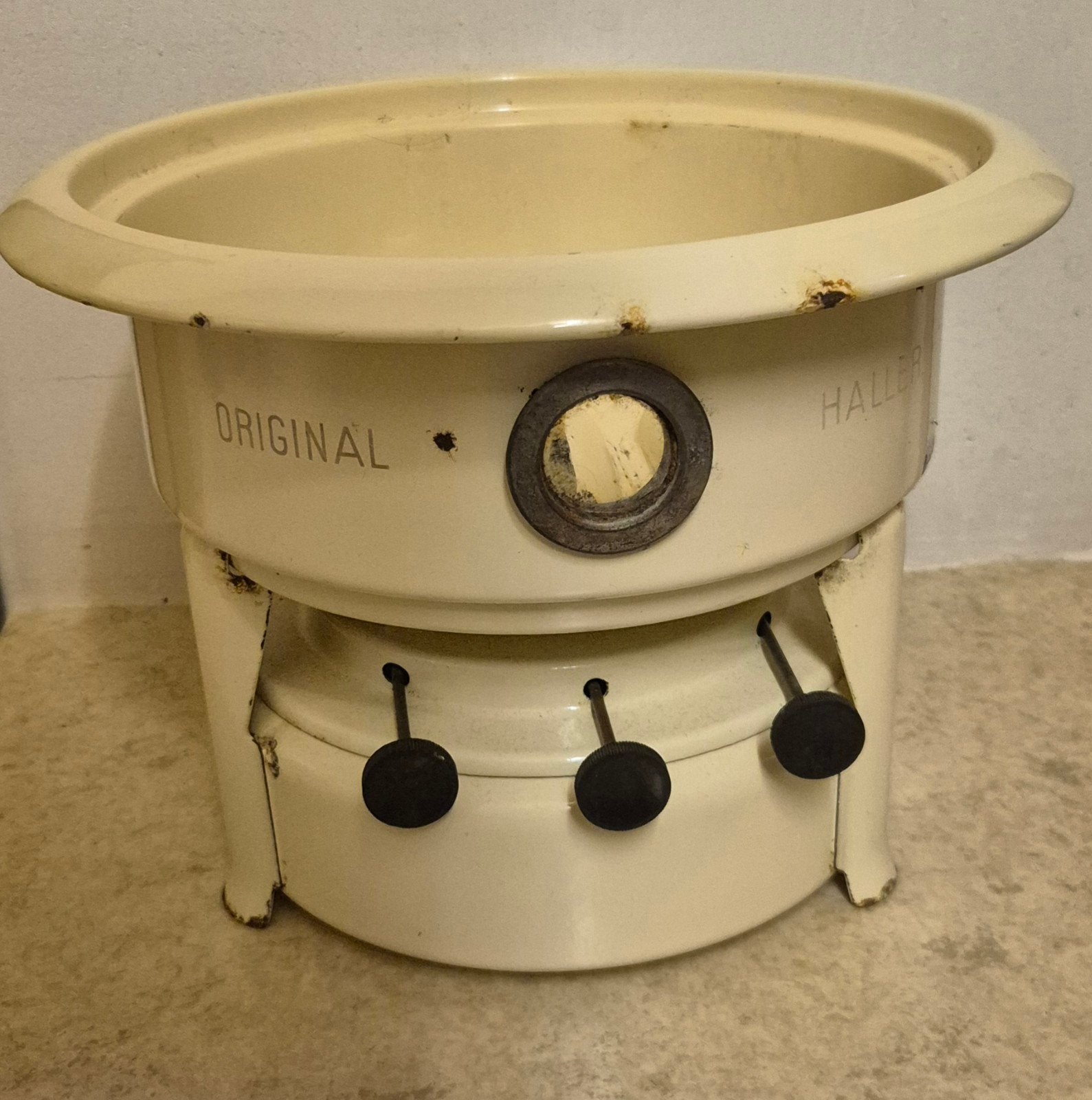 Vintage Original Haller petroleumstel - crème geëmailleerd, Ophalen of Verzenden