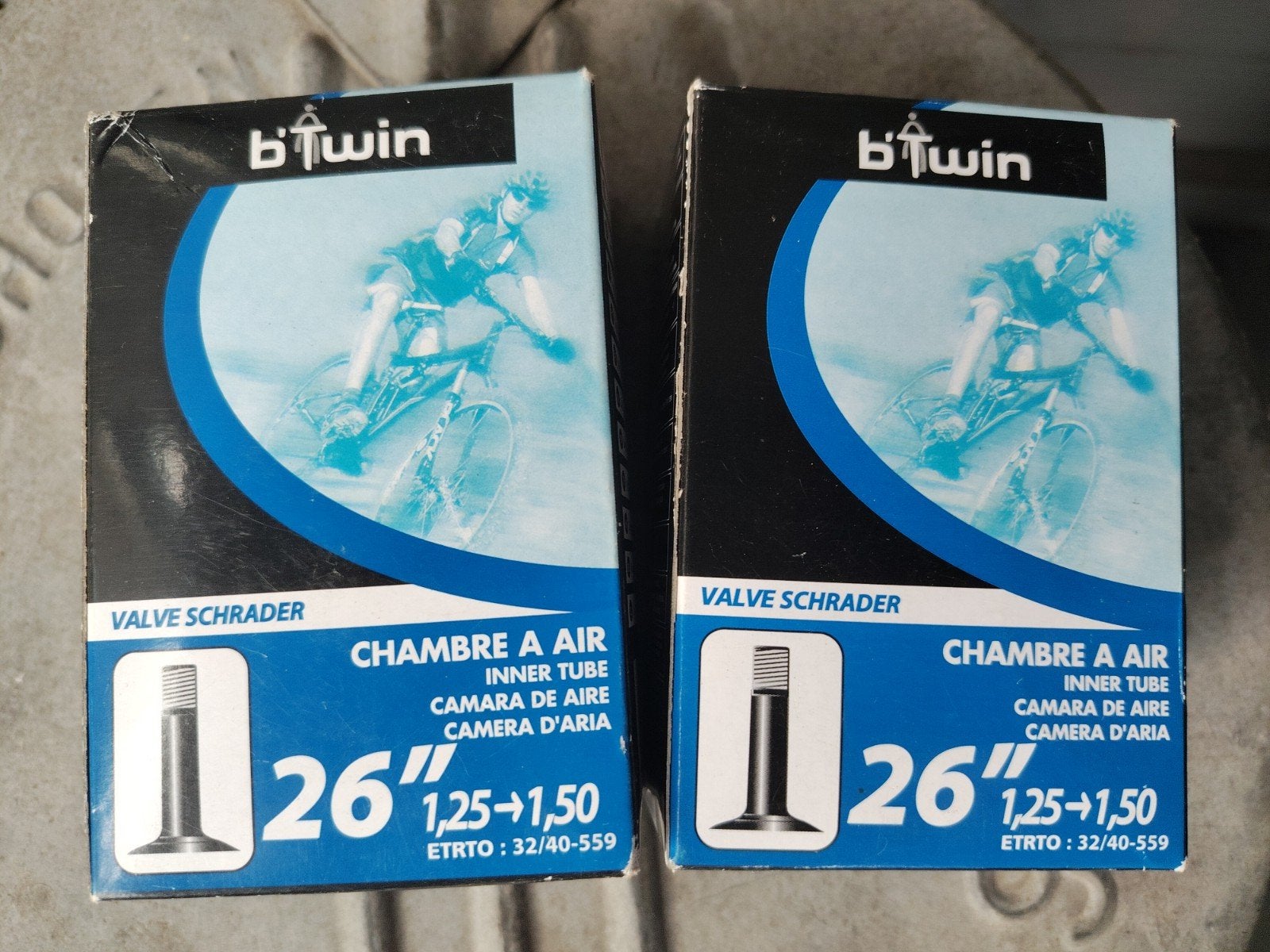 B'Twin Binnenbanden 26" met Schrader ventiel (2 stuks), Mountainbike, Band, Nieuw, Ophalen of Verzenden