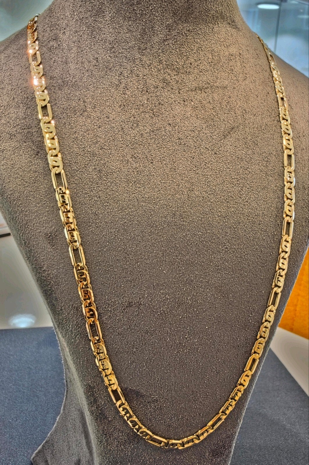 Prachtige 14k gouden massiefe ketting 4.5mm 60cm, Ophalen of Verzenden, Nieuw, Goud, Goud