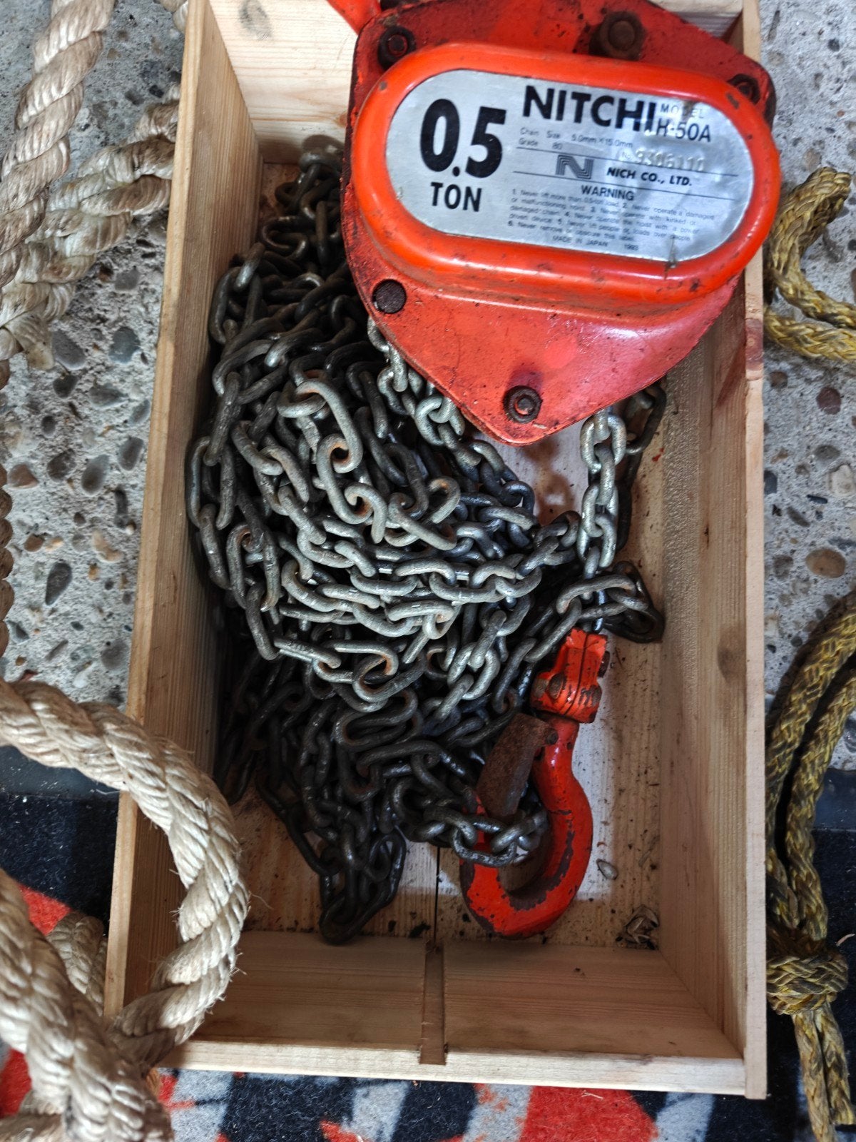 Nitchi 0,5ton kettingtakel, Ophalen, Gebruikt, Handmatig