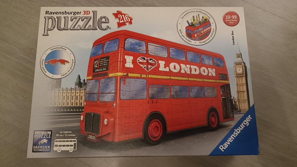 Ravensburger 3D puzzel London Bus met Pennenbakje Top staat!, Ophalen of Verzenden, Minder dan 500 stukjes, Zo goed als nieuw