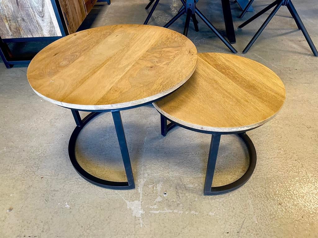 LEEGVERKOOP SET BIJZETTAFEL MANGO VOORRAAD CHEFMEUBEL 79 !, Huis en Inrichting, Tafels | Salontafels, Overige houtsoorten, 50 tot 100 cm