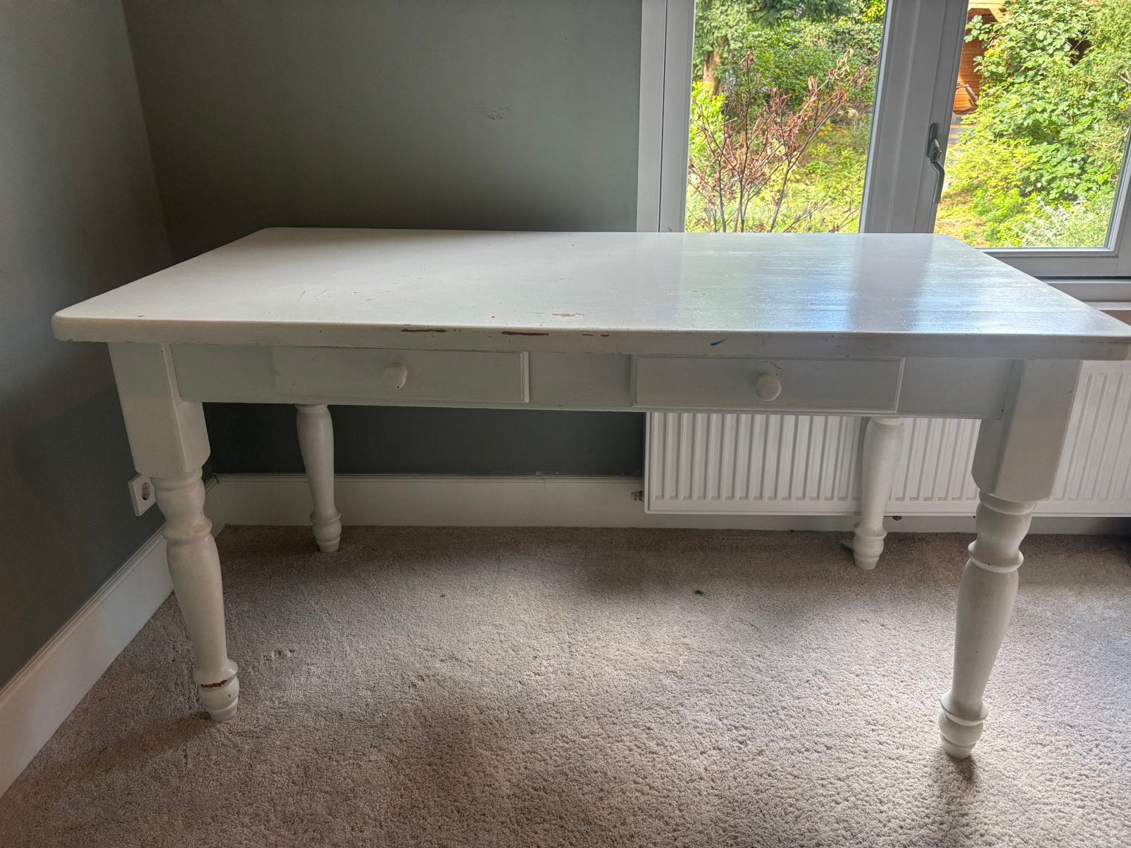 Wit brocante bureau / tafel, Ophalen, Gebruikt