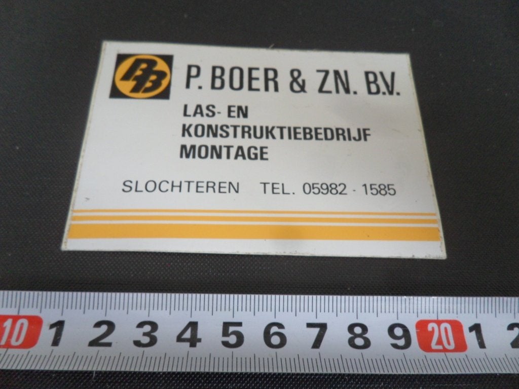 sticker slochteren P BOER & ZN BV las- en konstruktiebedrijf, Verzamelen, Ophalen of Verzenden, Zo goed als nieuw