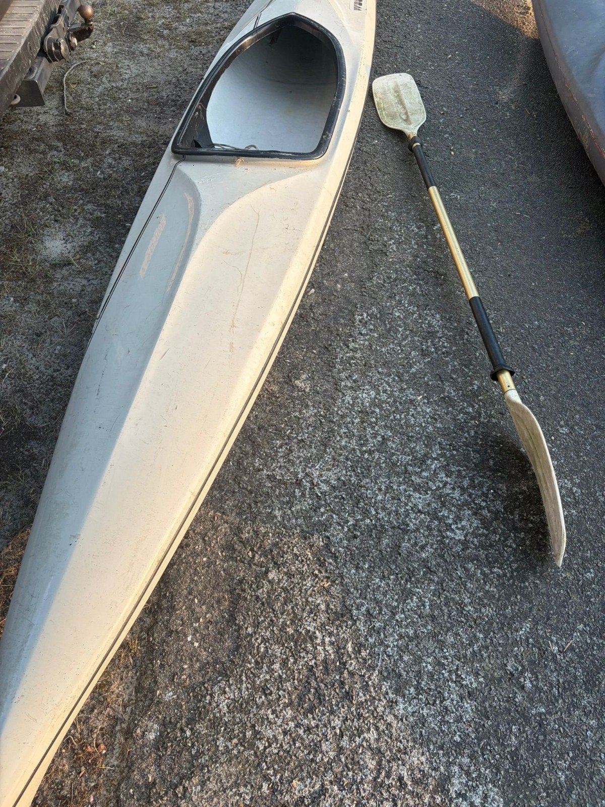 K1 kajak + houten peddel + kajakwagen, Watersport en Boten, Ophalen