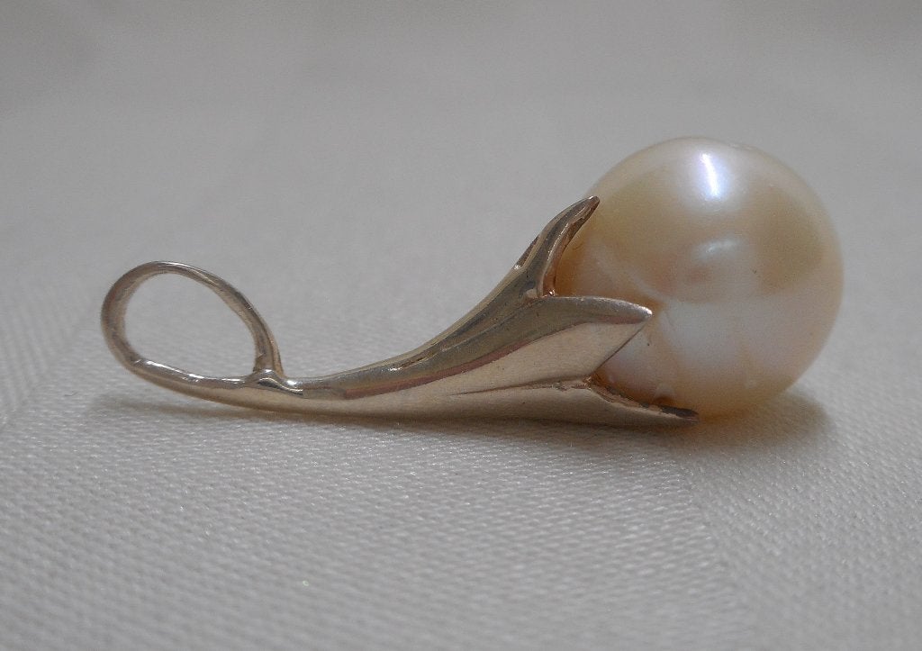 Zilveren hanger met echte parel nr.774, Sieraden, Tassen en Uiterlijk, Kettinghangers, Verzenden, Zo goed als nieuw, Zilver, Zilver