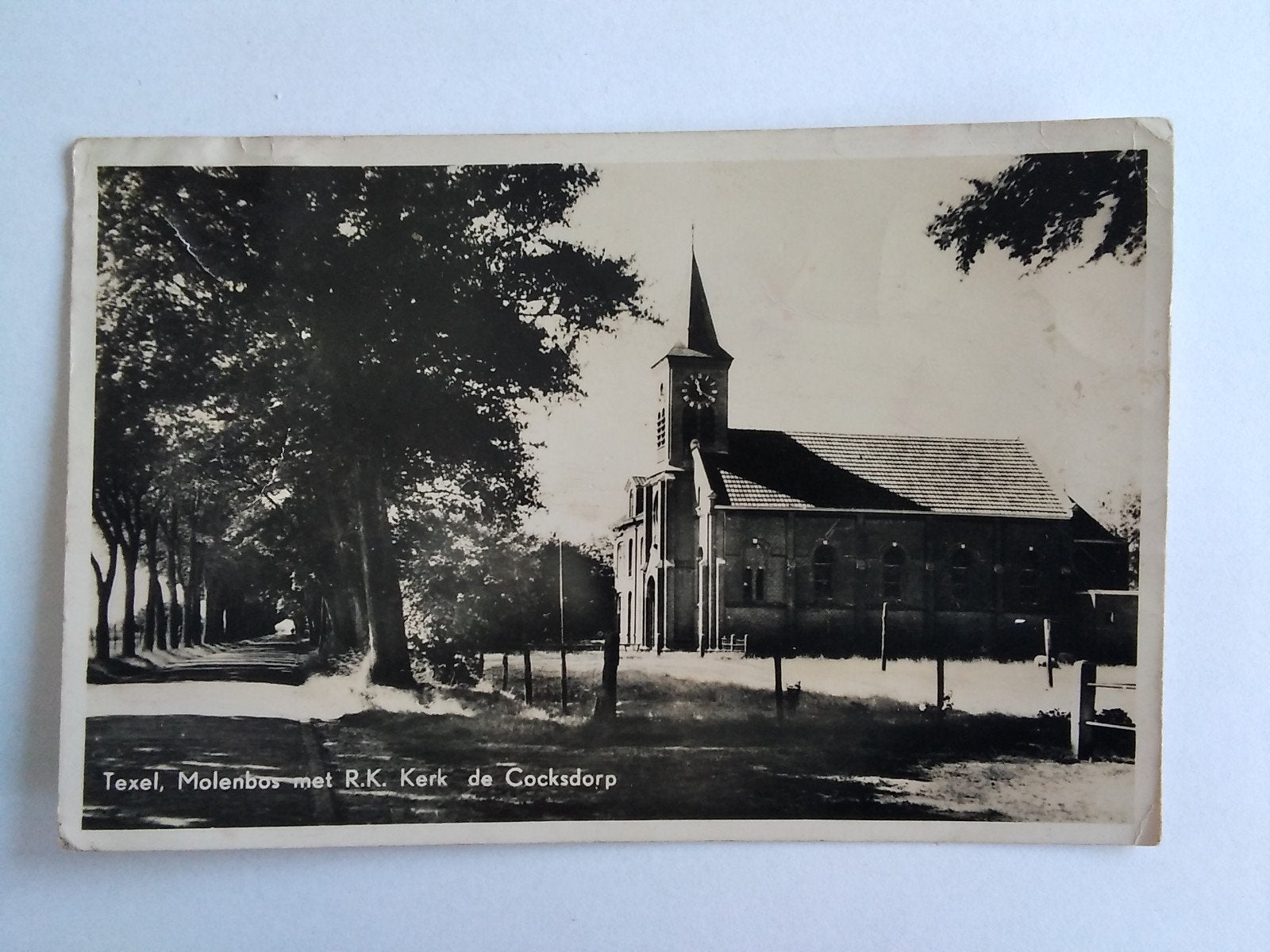 Ansichtkaart Texel De Cocksdorp Molenbos Kerk ca. 1950, Verzenden, 1940 tot 1960, Waddeneilanden