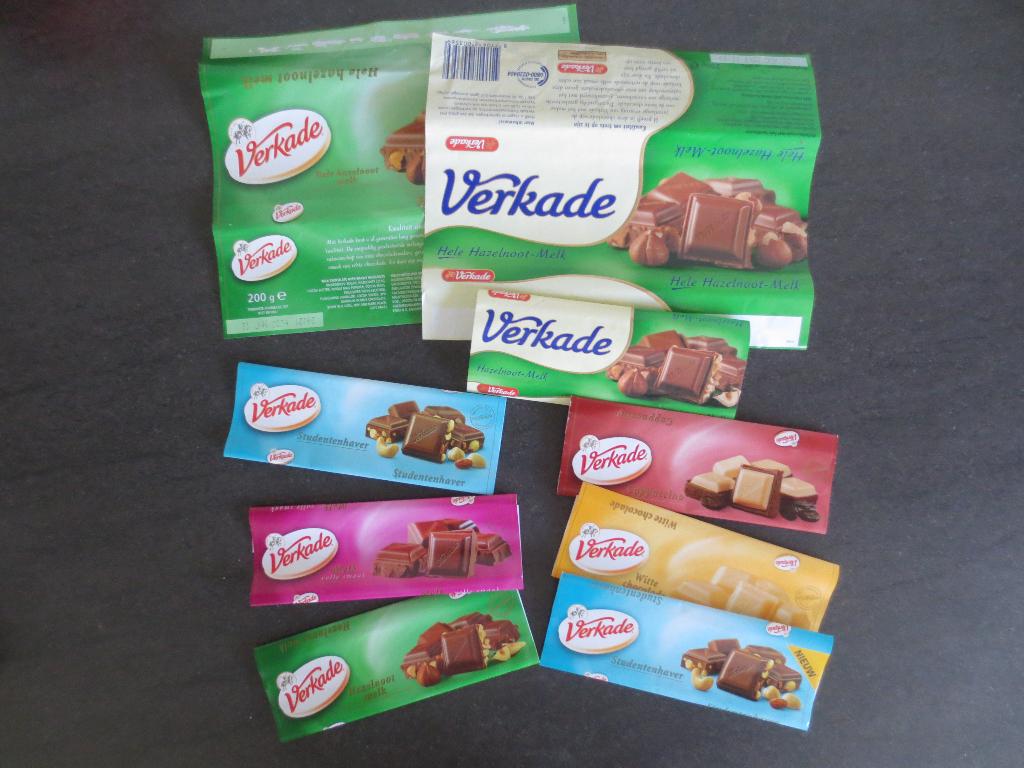 Verkade Reclame: Chocolade Wikkels van verschillende repen., Ophalen of Verzenden, Gebruikt, Verpakking