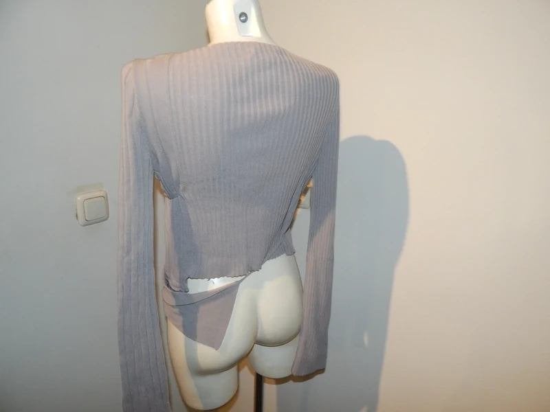 Sarah Pacini grijs wikkel vest flap vintage vest one size, Verzenden, Sarah Pacini, Maat 46/48 (XL) of groter, Zo goed als nieuw