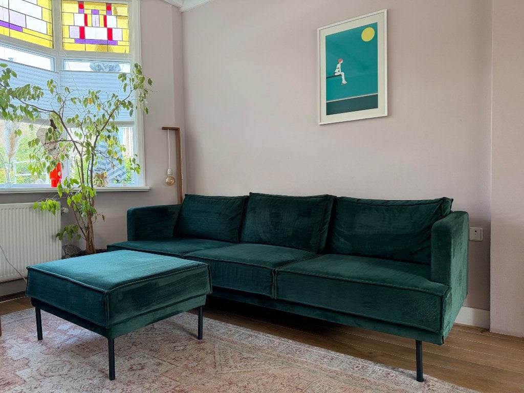 Bank en hocker van Sissy Boy, Huis en Inrichting, Ophalen, Gebruikt, Driepersoons, 75 tot 100 cm