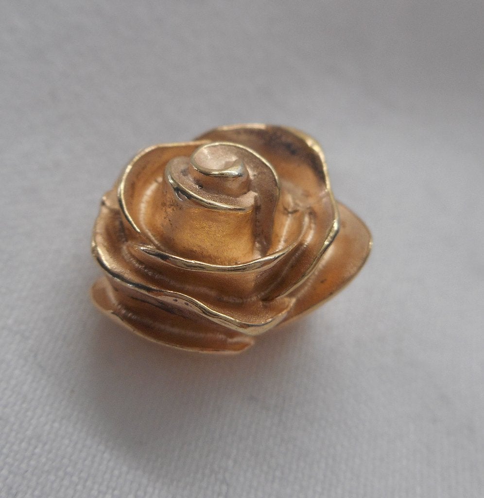 Zilveren rosé vergulde roos revers /broche nr.1468, Verzenden, Minder dan 4 cm, Zo goed als nieuw, Goud