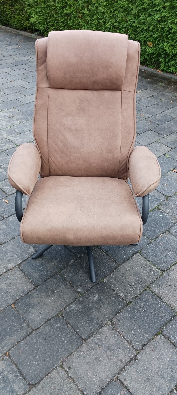 Bruine fauteuil met verstelbare leuning, Ophalen, Zo goed als nieuw, 75 tot 100 cm, 50 tot 75 cm