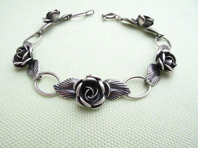 Theodor Klotz Teka Prachtige armband 5 rozen  (6602-315), Ophalen, Zo goed als nieuw, Zilver, Zilver