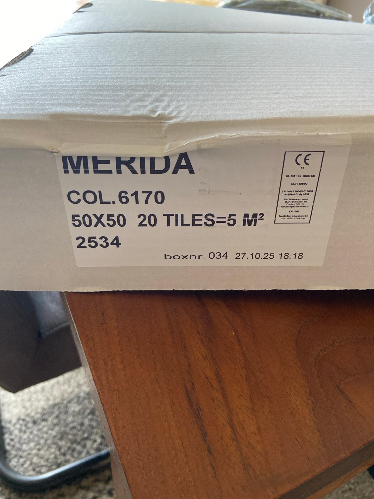 Merida Vloertegels 50x50 cm, 5 m², Nieuw, Ophalen, 40 tot 60 cm, Nieuw, 5 tot 10 m²
