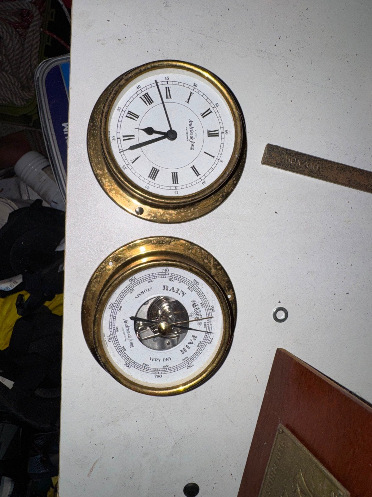 Antieke klok en barometer set van Andries de Jong, Antiek en Kunst, Antiek | Klokken, Ophalen of Verzenden