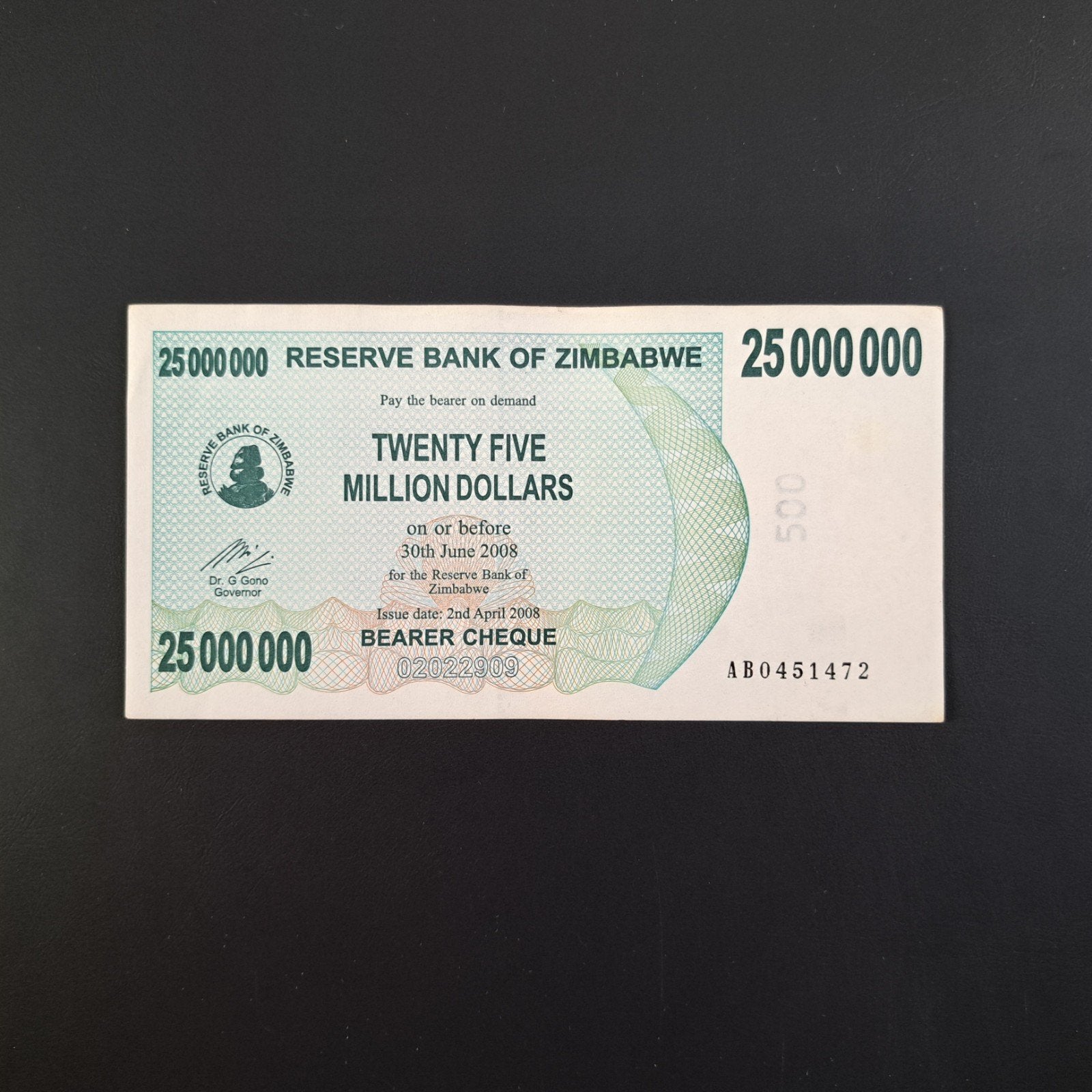 25000000 dollar Zimbabwe #054, Verzenden, Zimbabwe, Los biljet