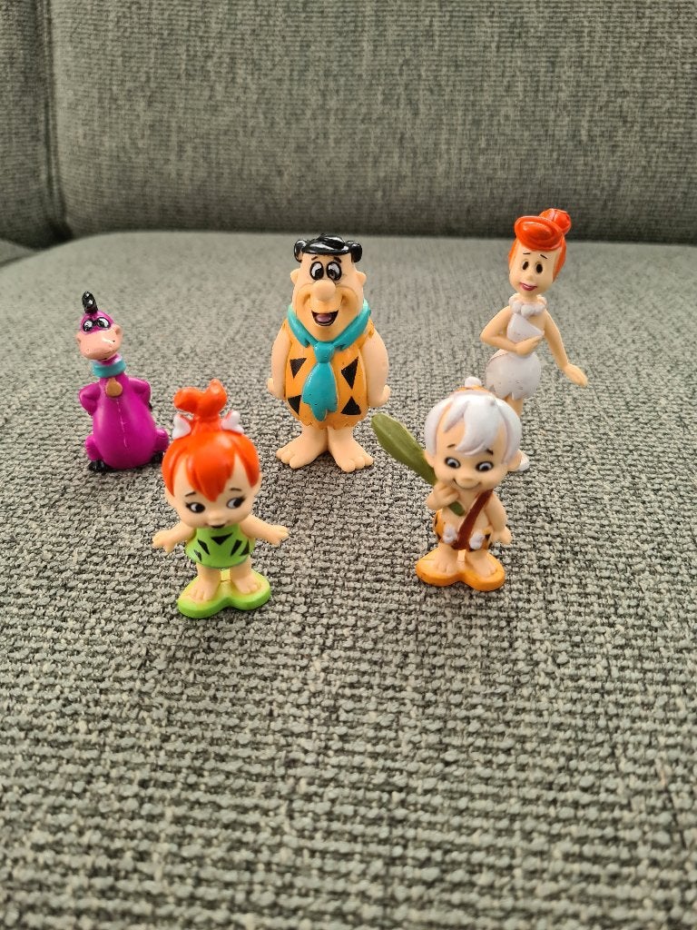 The flinstones fred flinstone vintage pvc poppetjes 5 stuks, Gebruikt, Ophalen of Verzenden, Nvt, Nvt