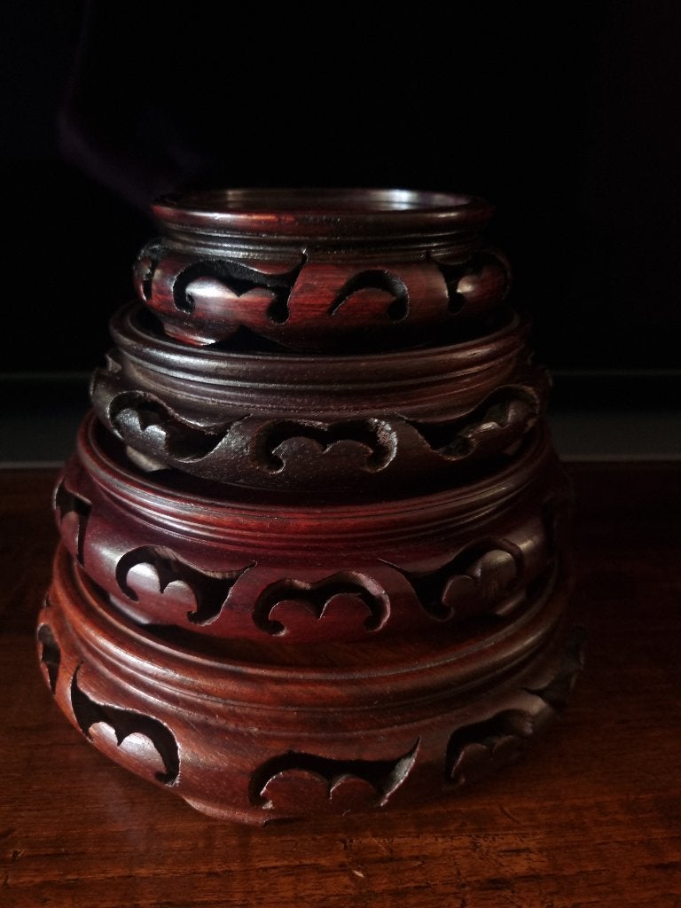 Chinees Massief Rozenhouten Onderzetters voor Pot of Vaas., Hout, Bruin, Ophalen of Verzenden, China