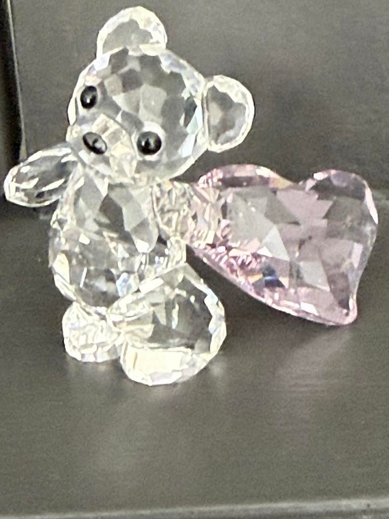 Swarovski beertje met roze hart - 4,5 cm, Verzamelen, Swarovski, Ophalen, Zo goed als nieuw, Figuurtje